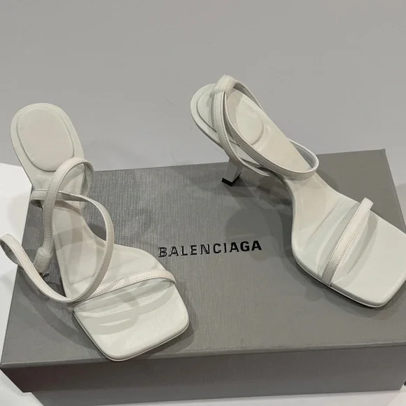 Balenciaga White Strappy Heels - Picture 2 of 5